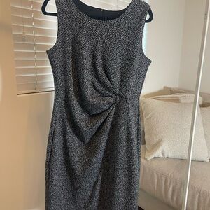 Enfocus Studio Black and Gray Midi Dress